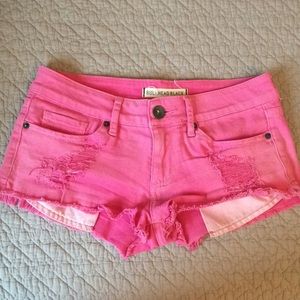pink pacsun bullhead low rise denim shorts 00